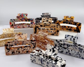 Large Cellulose Acetate Hair Claw Clip: Non-Slip Grip