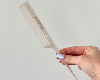 Tortoiseshell Cellulose Acetate Tail Comb | Braiding, Sectioning + Styling