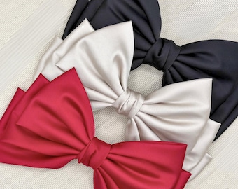 Luxe Satin Hair Bow Barrette: Elegant Statement Clip