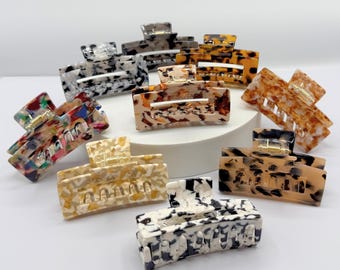 Cellulose Acetate Hair Claw Clip: Medium Strong Grip, Eco-Friendly