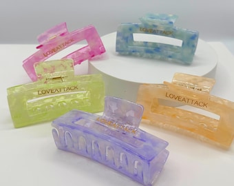 Shimmer Cellulose Acetate Hair Claw Clip: Eco-Friendly Hair Accessory