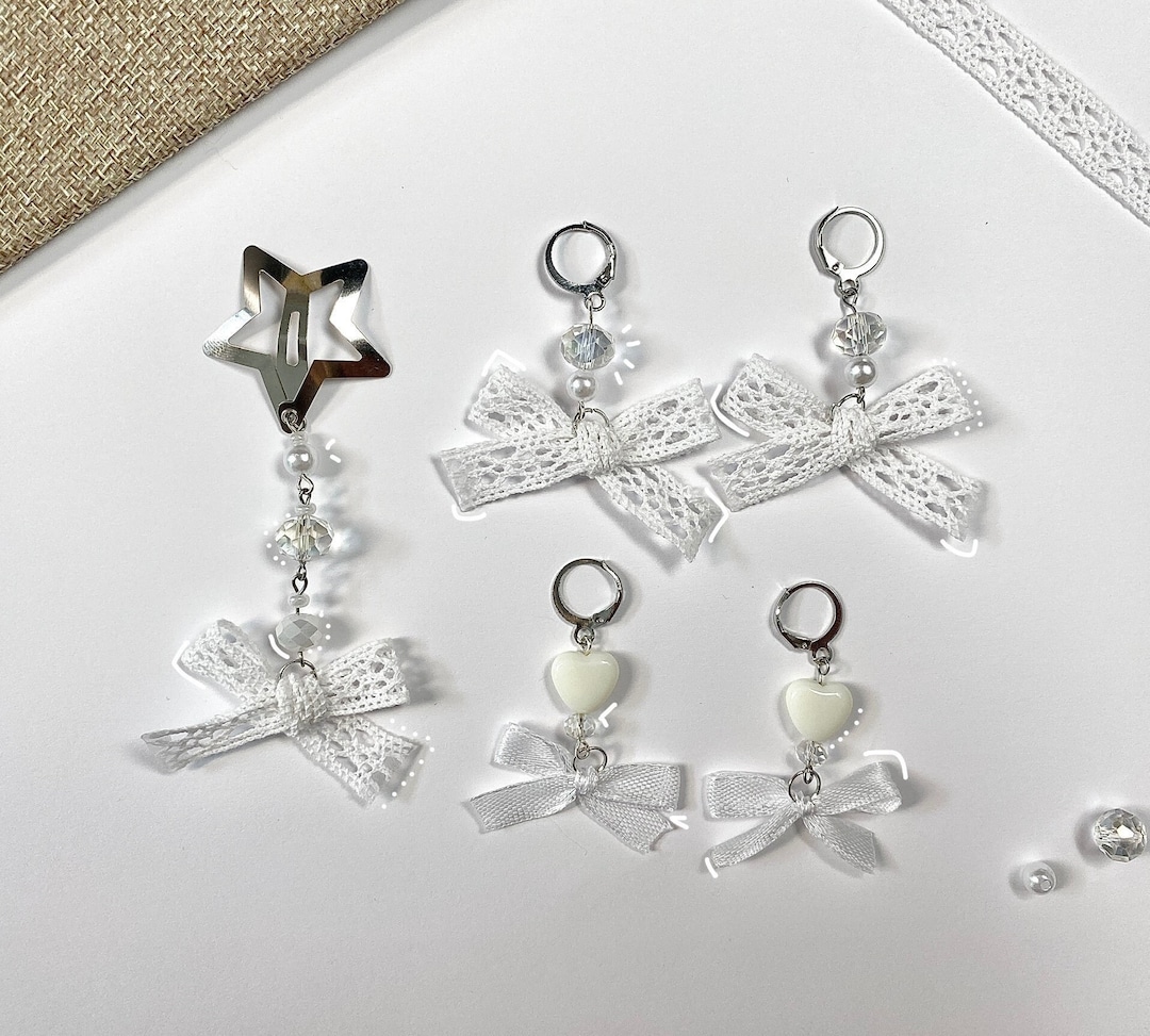 Coquette Bow Jewelry Coquette Earrings Coquette Hair Clips Aesthetic ...