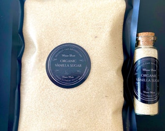 Organic Home Made Vanilla Sugar "Moon Dust" Free Gift Wrap Aged All Natural Organic Vanilla Bean