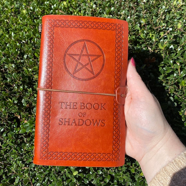 Book of Shadows Pentagram Journal Grimoire Vegan Leather Diary Witchcraft Supplies Witch Book Free Gift Wrap