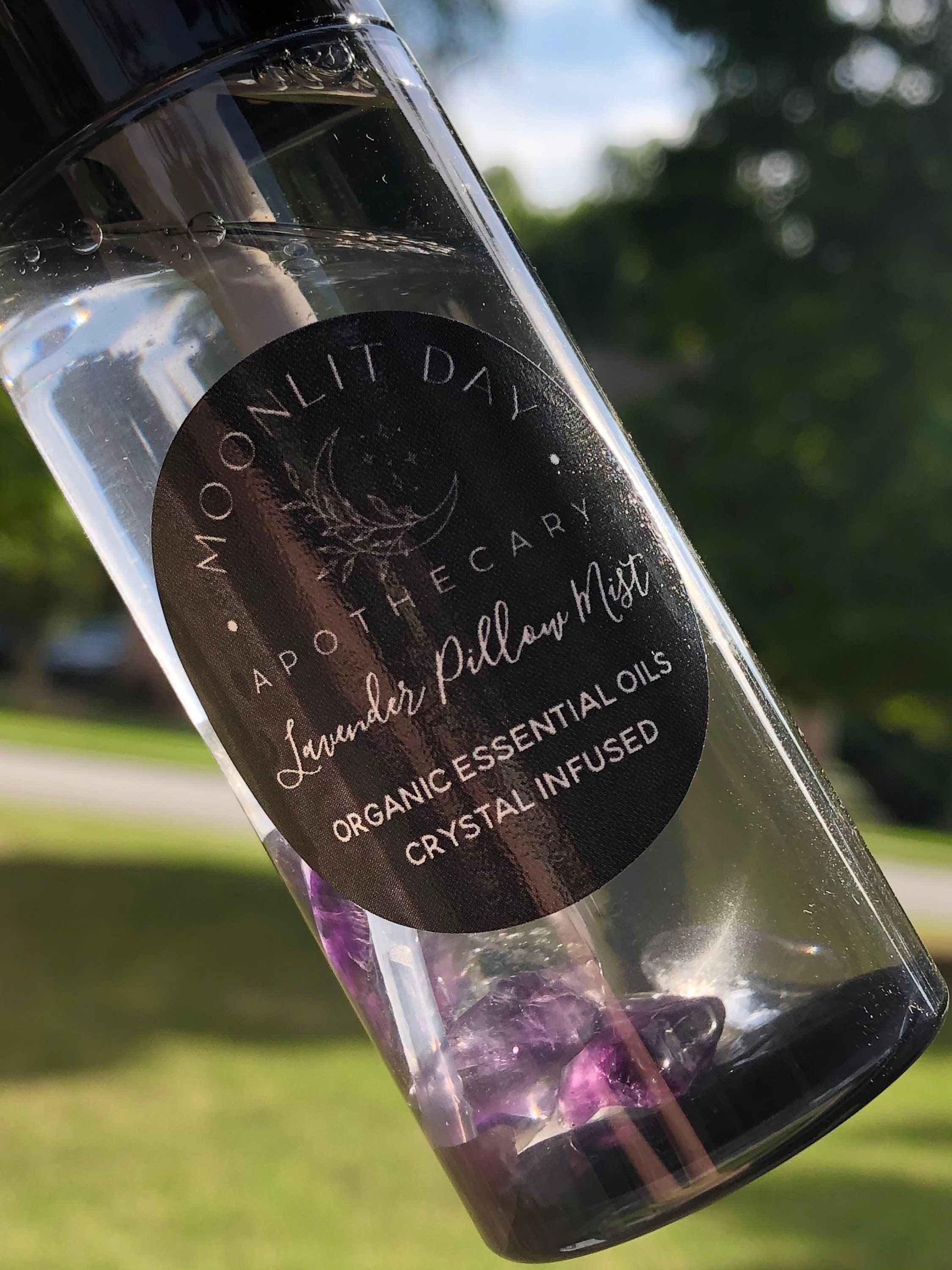 Lavender Pillow Mist Organic linen spray crystal infused Etsy