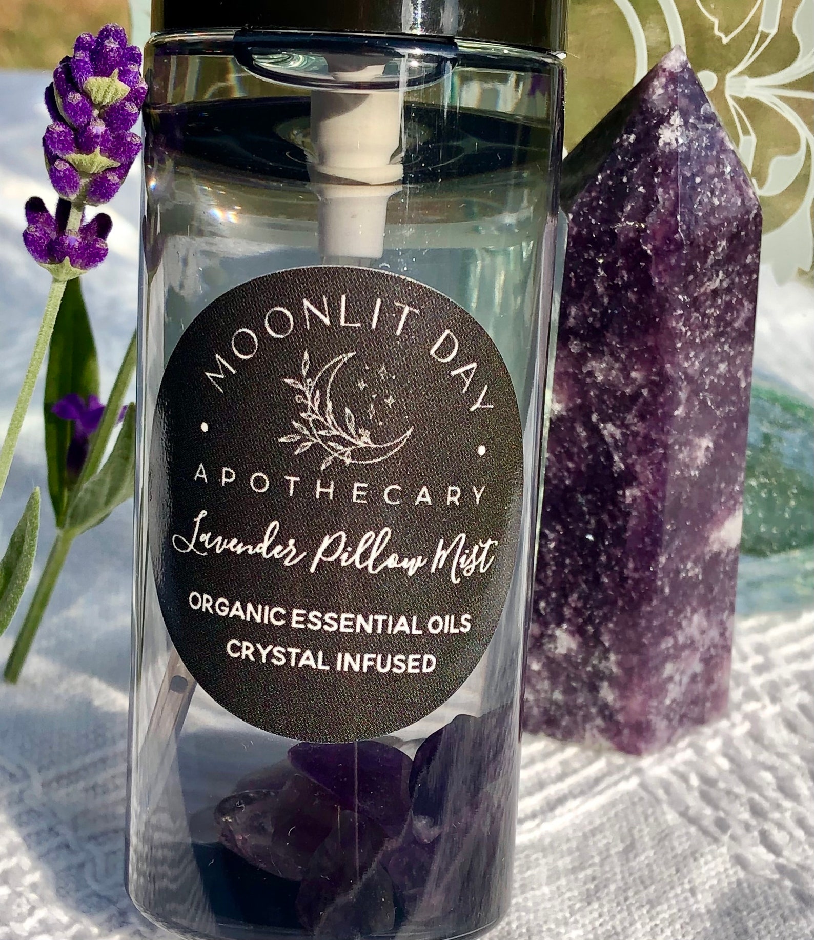 Lavender Pillow Mist Organic linen spray crystal infused Etsy