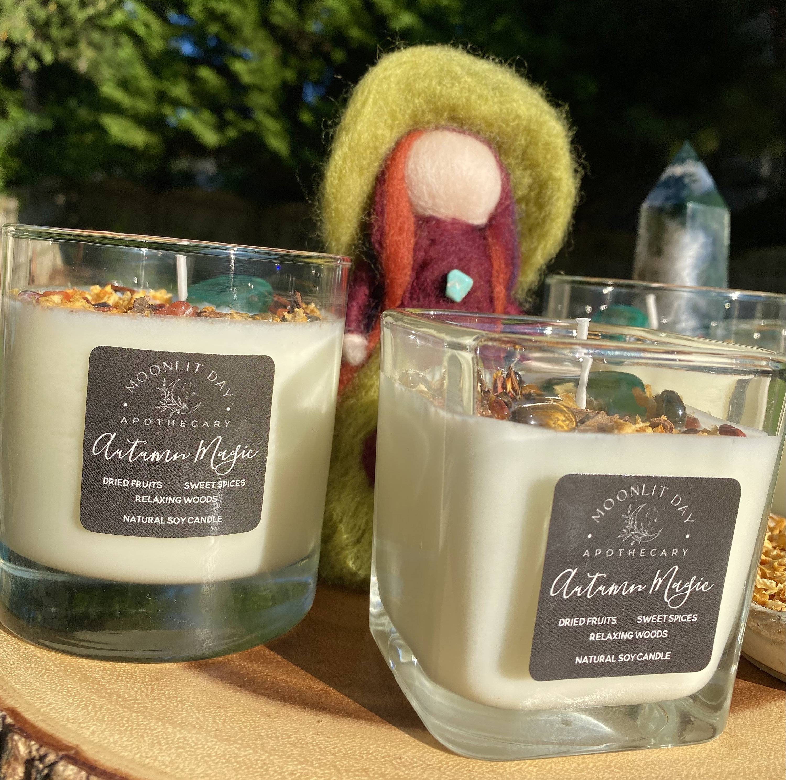 Autumn Magic Organic Soy Candle Crystal infused Aromatherapy Etsy