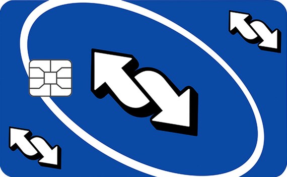 UNO Reverse Blue Credit Card Skin Credit Card Cover Etsy