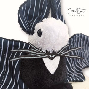 Bat Plush | Jack Skellington | Pinstripe Print | Cute Bat | Stuffed Animal