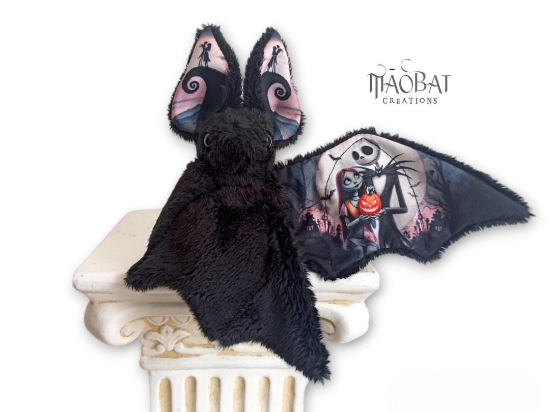 Bat Plush | Jack and Sally Print | Nightmare before Christmas Plush | Cute Bat | Stuffed Animal