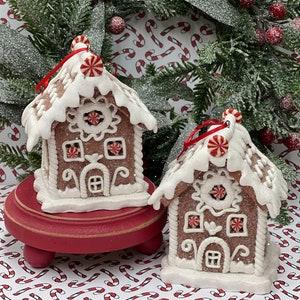 Gingerbread House Clay Ornament: Holiday Tree Decor