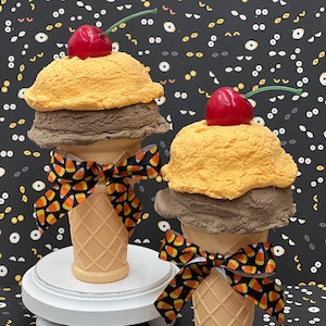 Faux Ice Cream Cone, ice cream cone, fake ice cream, tiered tray decor, photo props, fall decor, ice cream cones.
