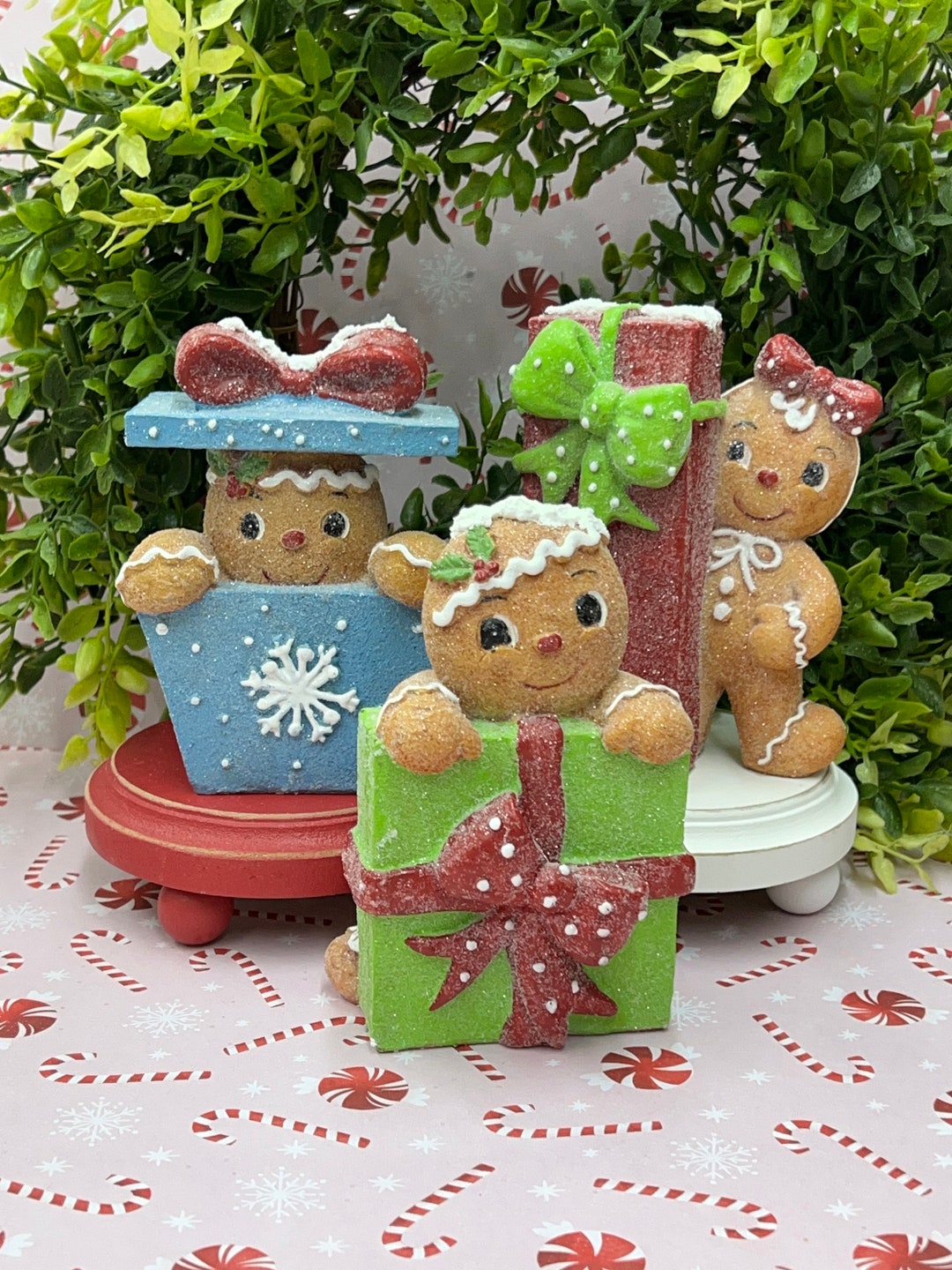 Gingerbread Decor, Tiered Tray Decor, Christmas Decor, Photo Props