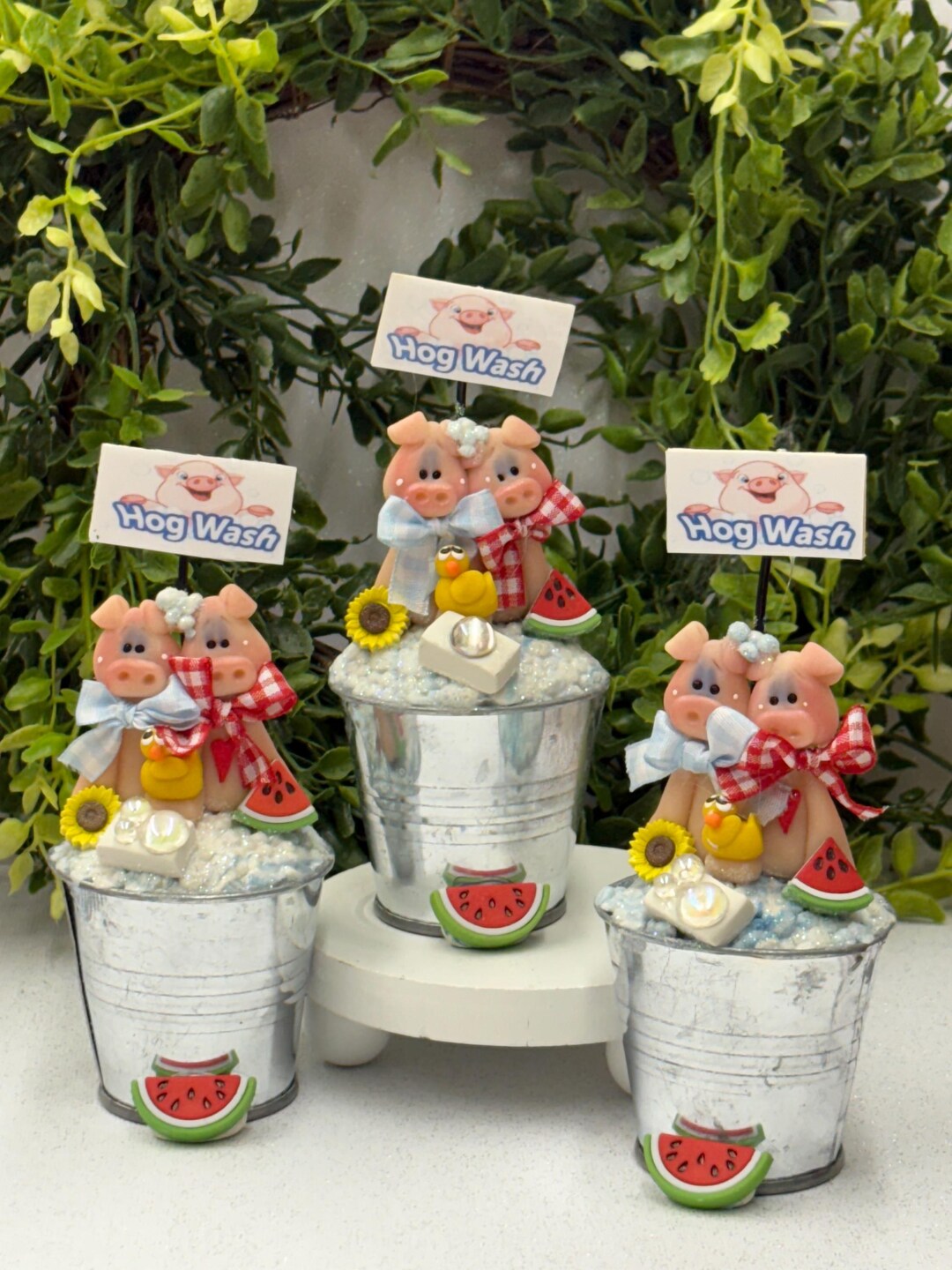 Clay Pig Hog Wash Display: Tiered Tray Decor - Etsy