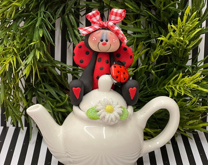 Ladybug Decor, Ladybug Tea Pot, Summer Decor, Summer Table Decoration ...