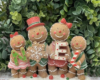 Noel Gingerbread decor, Christmas decor, photo prop, tiered tray decor, gingerbread centerpiece, gingerbread decor.