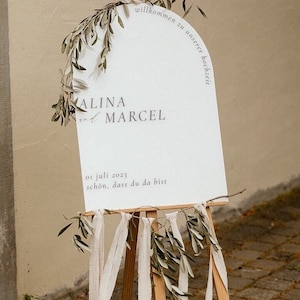 Willkommensschild Bogen Hochzeit