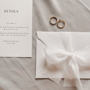 Hochzeitseinladung aus Büttenpapier, Minimalistisch, Fine Art, Hochzeitspapeterie afbeelding 8