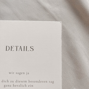 Hochzeitseinladung aus Büttenpapier, Minimalistisch, Fine Art, Hochzeitspapeterie afbeelding 6