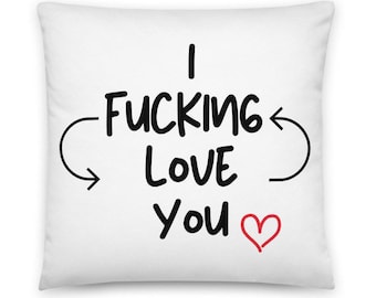 Pillow I Fucking Love You Throw Pillow Witchy Cushion Cover Floor Pillow Tattoo ADULT