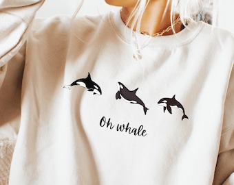 Whale Lover Gifted, Orca Sweatshirt, Killer Whale Sweater Gildan 18000 Sweatshirt, Sealife shirt, Whale Lover shirt, Marine life Sweatshirt