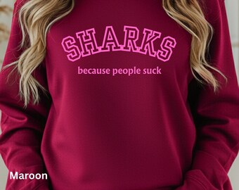 Ocean Lover Sweater Funny Shark Sweatshirt Gift for Shark Lover Gildan 18000 Sealife shirt Cozy Layering