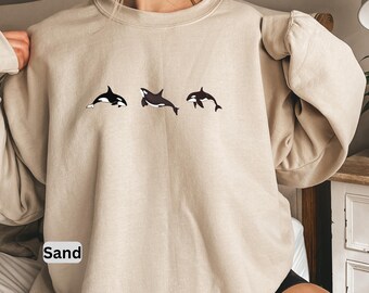 Orca Sweatshirt Cozy Marine Life Sweater Whale Lover Gift