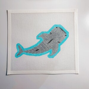 Wendall the Whale Shark Needlepoint Canvas