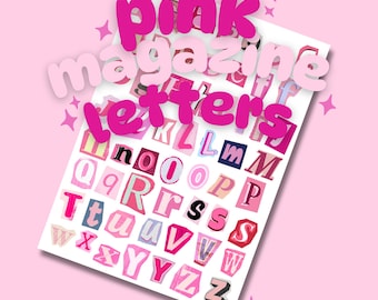 LETRAS DE REVISTA ROSA / PEGATINAS PARA DIARIO IMPRIMIBLES