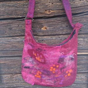 Woolen bag Felt bag handmade Purple handbag Felted purse image 8