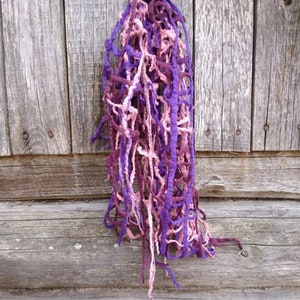 Felt woman scarf Lacy wool scarves Violet purple scarf image 6