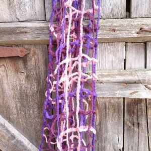 Felt woman scarf Lacy wool scarves Violet purple scarf image 7
