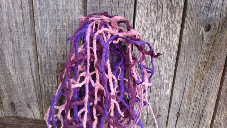 Felt woman scarf Lacy wool scarves Violet purple scarf image 3