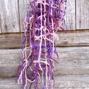 Felt woman scarf Lacy wool scarves Violet purple scarf image 1
