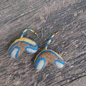 Needle Felted Earrings: Merino Wool Jewelry, Modern Accessory