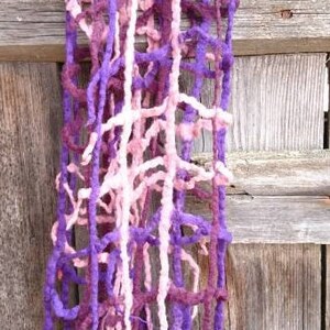 Felt woman scarf Lacy wool scarves Violet purple scarf image 5