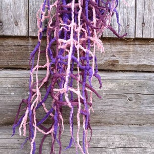 Felt woman scarf Lacy wool scarves Violet purple scarf image 2
