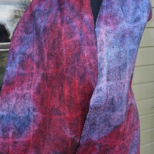 Silk wool scarf Nuno felt scarf Felted wrap Hand felted shawl