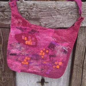 Woolen bag Felt bag handmade Purple handbag Felted purse image 1