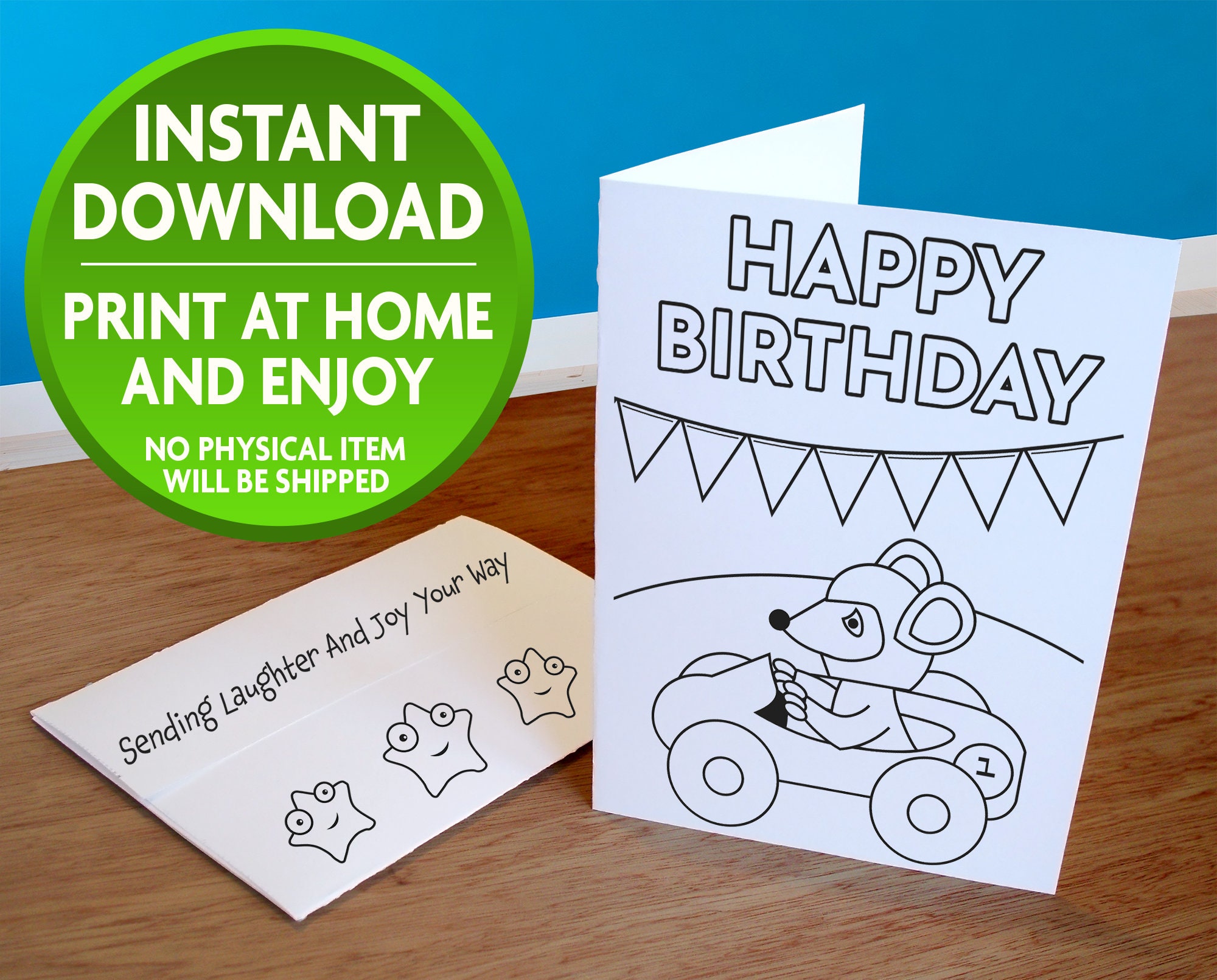 Happy Birthday Coloring Card | Printable Card for Child | Coloring Card ...