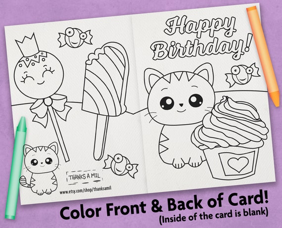 Coloriage Carte D'anniversaire 1 - Dessin gratuit à imprimer