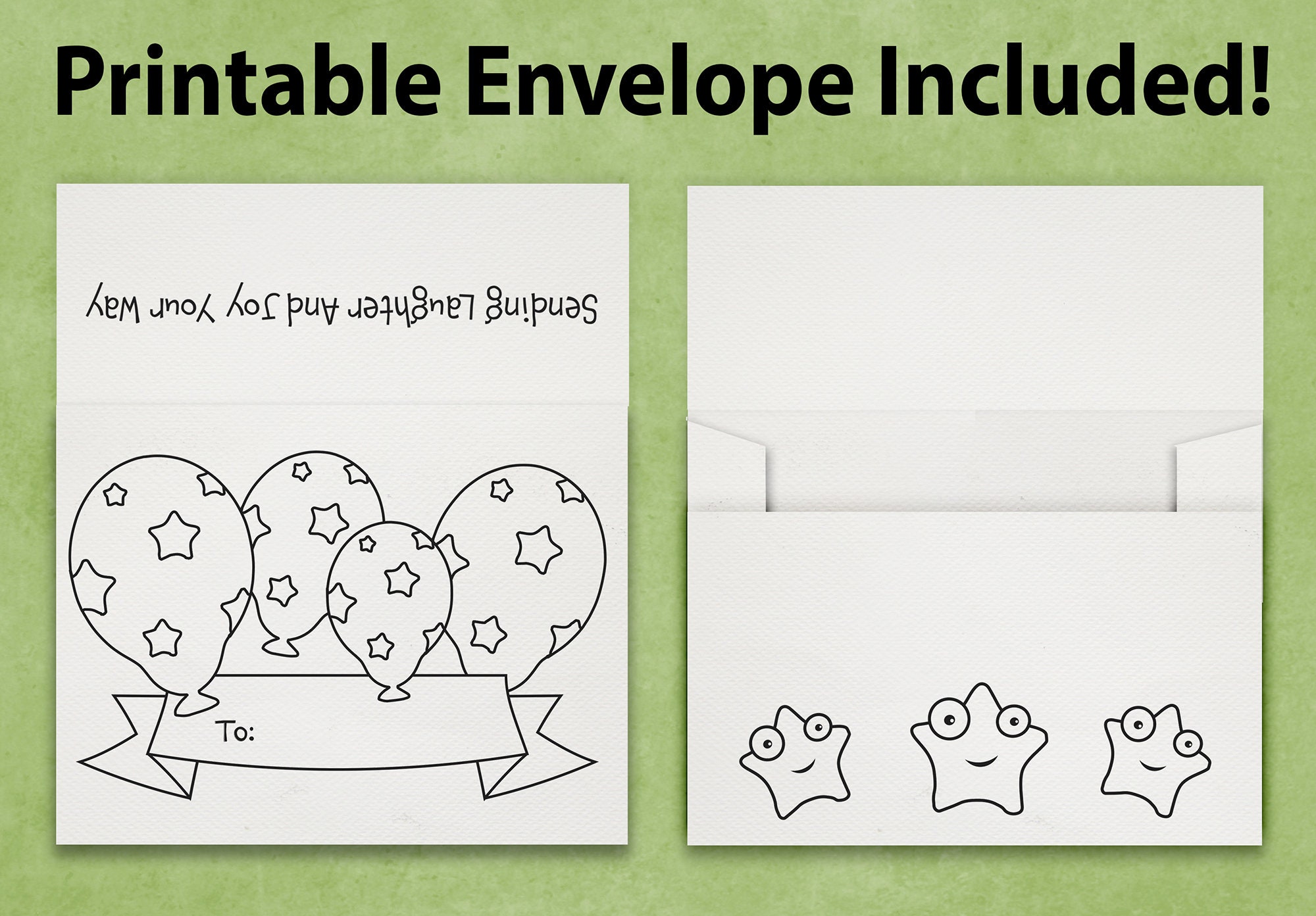 Happy Birthday Coloring Card | Printable Card for Child | Coloring Card