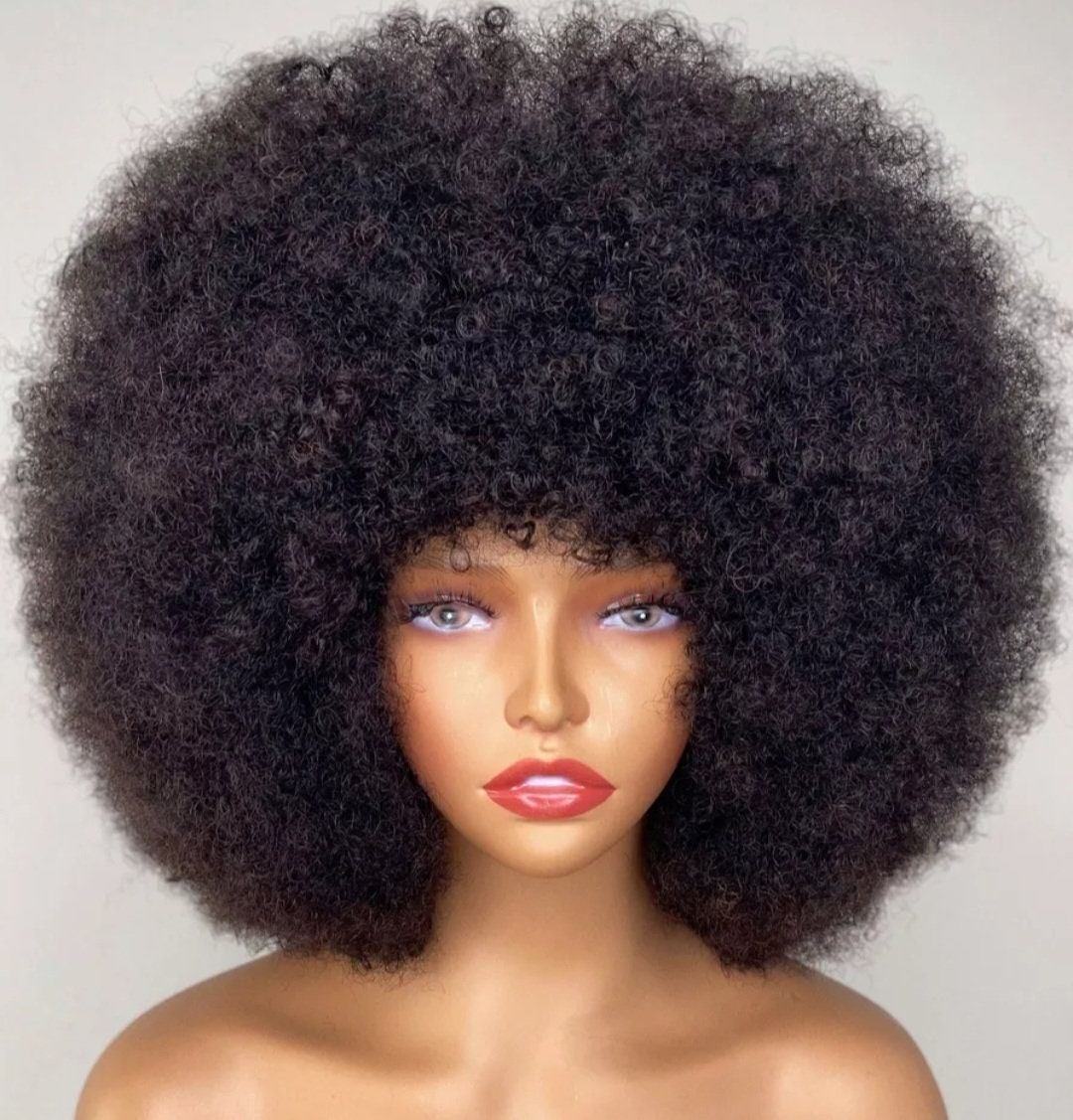 100 Human Hair Full Afro Wig for Black Women Who Love Natural Hair Etsy