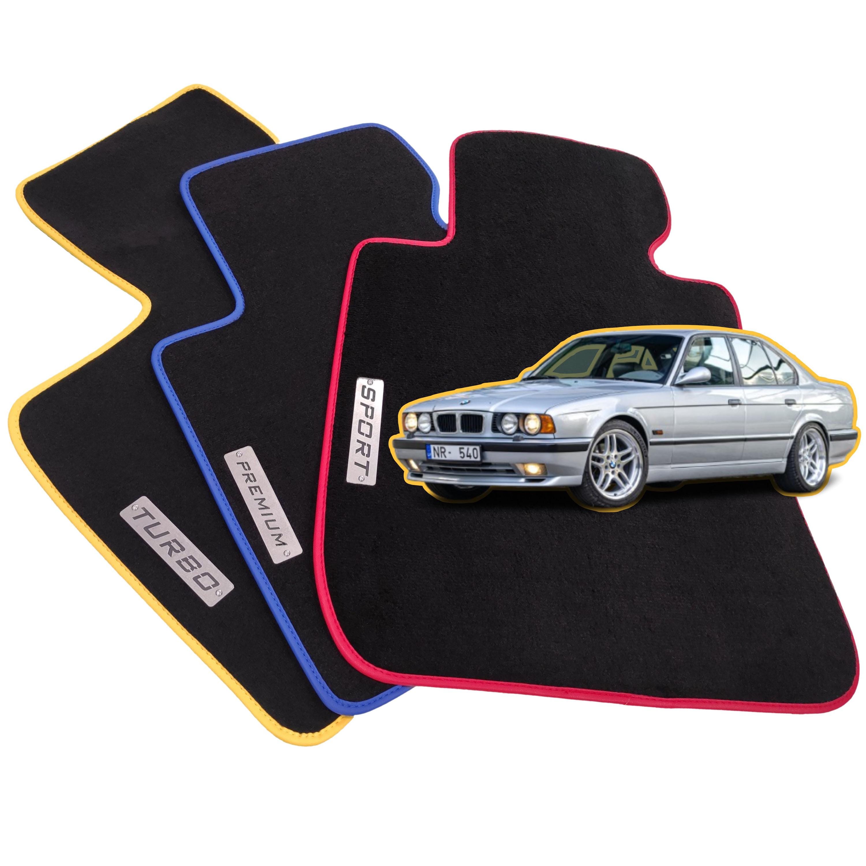 J&J Automotive Tappeti Velluto Per BMW 5 E34 (1988-95) | Set 4 Pezzi Antiscivolo