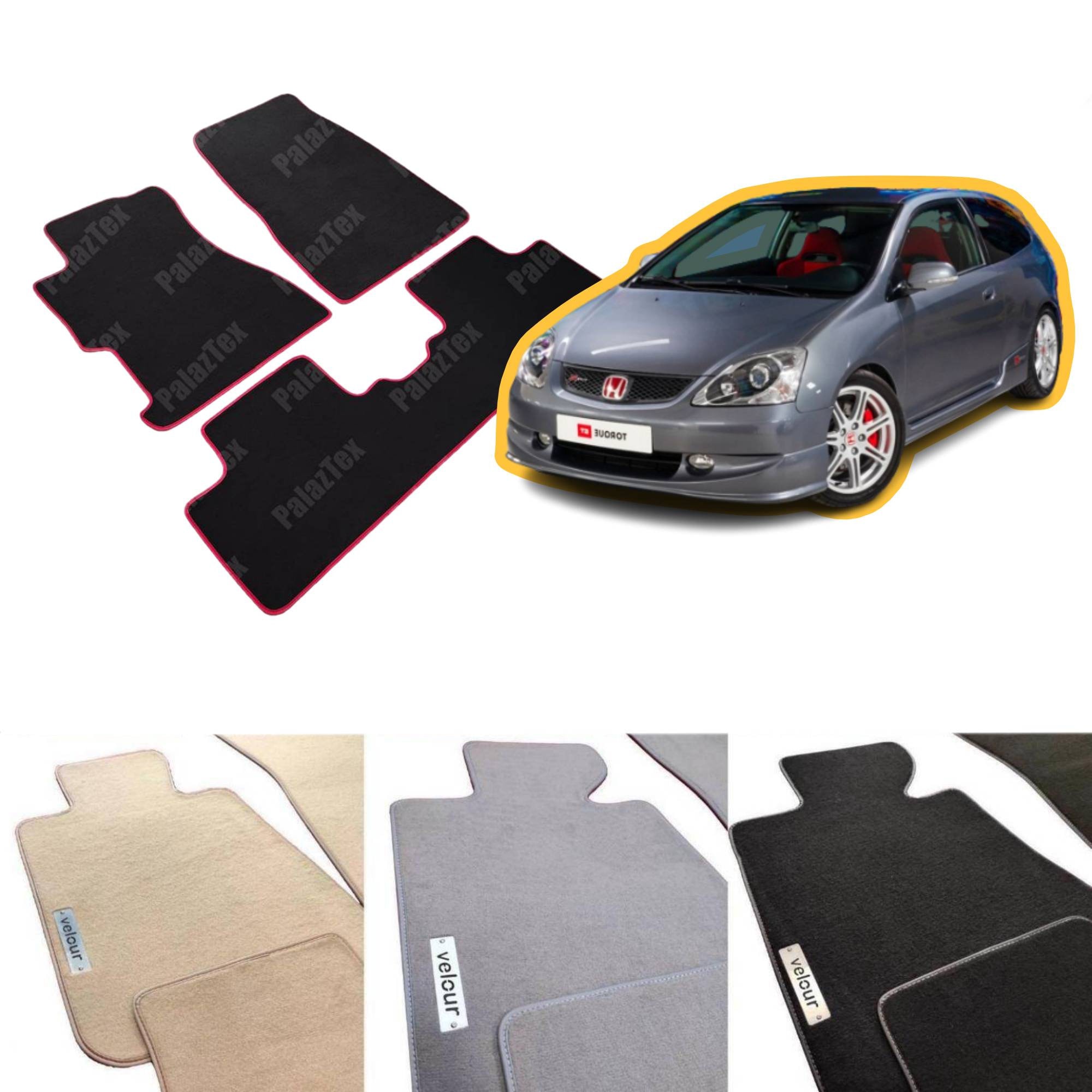 Honda Civic EP3 Type R 2001-2005 Velour Custom Made Floor Mats - Etsy