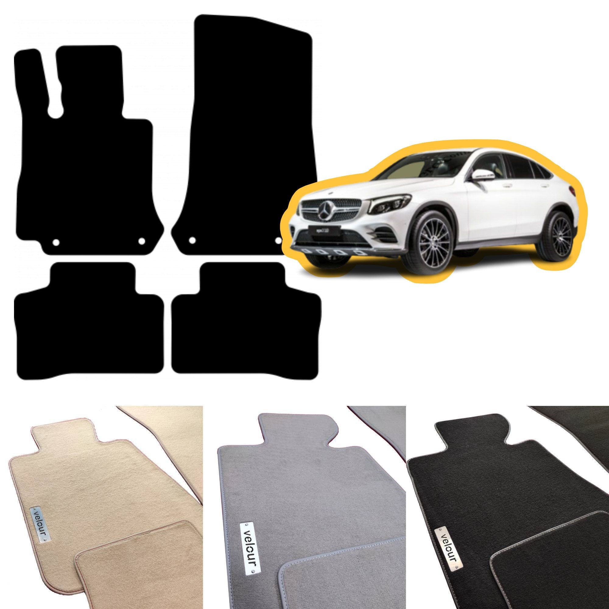 M MOTOS Beige Tappetini In Gomma Per Auto Adatto Per Mercedes-Benz E Classe S211 2002