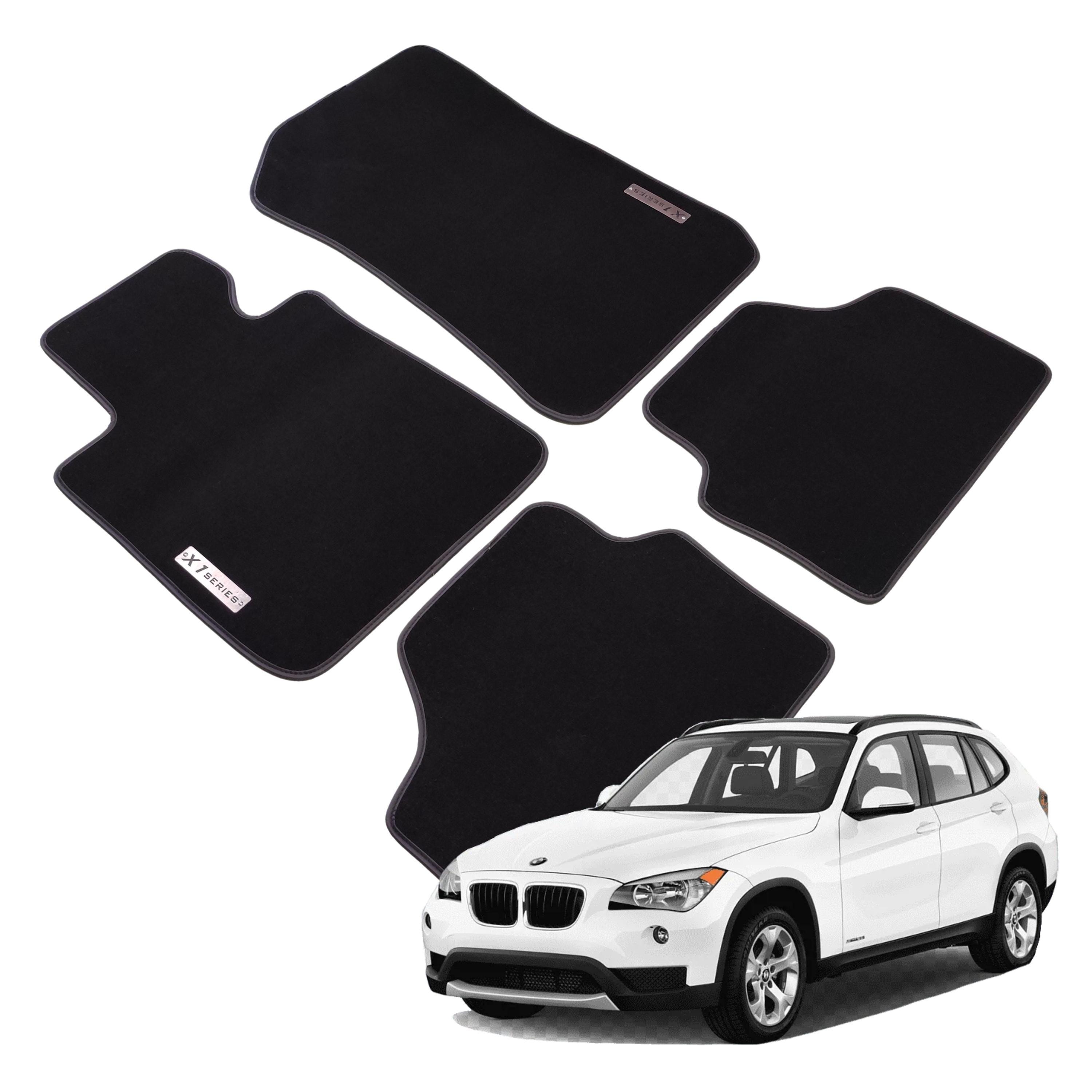 thumbnail interactive-video image 1 of Black Velour Waterproof Car Floor Mats For BMW X1 (2009-2015) – 4-Piece Set With Clips 1 of 3