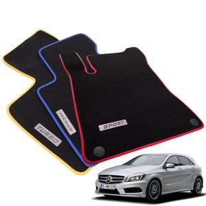 Mercedes A-Class W176 Velour Floor Mats 2012-2018, A180 A200 A220 A250 A45 Custom Set