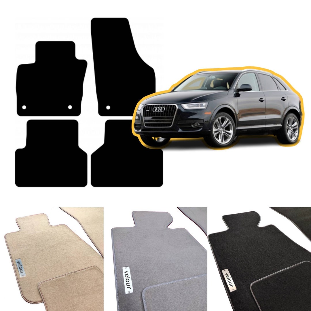 Tapis De Voiture En Velours Pour Audi Q3 8U 2011-2018 - Lot De 4 Tapis Noirs Sur-Mesure