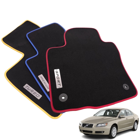 Custom-Fit Beige Car Floor Mats For Volvo S80 2006-2016 – Full Set With Clips